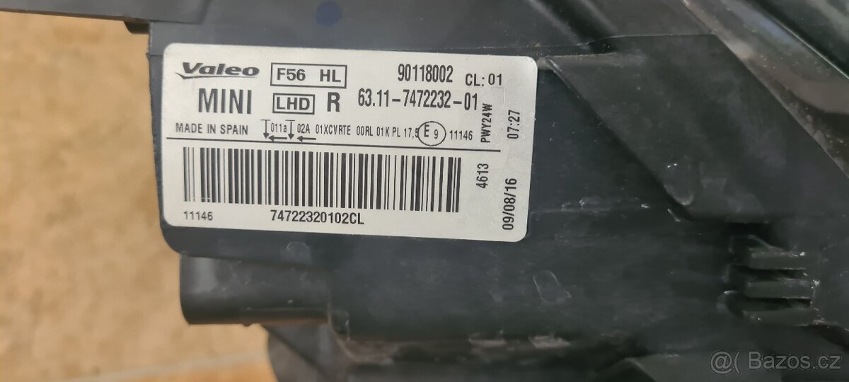 Pravé přední bixenonové světlo mini cooper S - 2