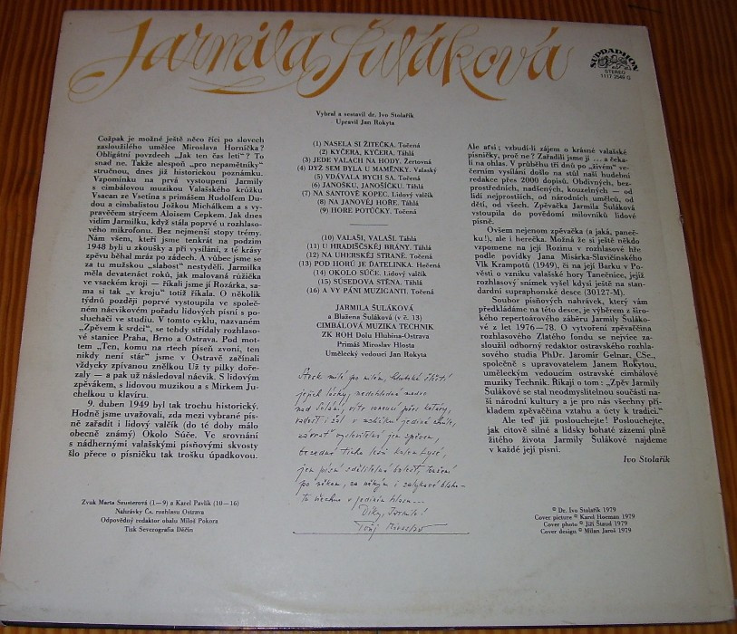 LP deska Jarmila Šuláková z r. 1979/125/ - 2