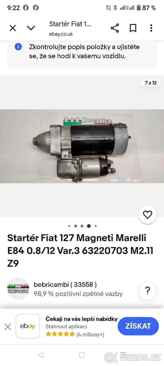 Startér Fiat 127 - 2