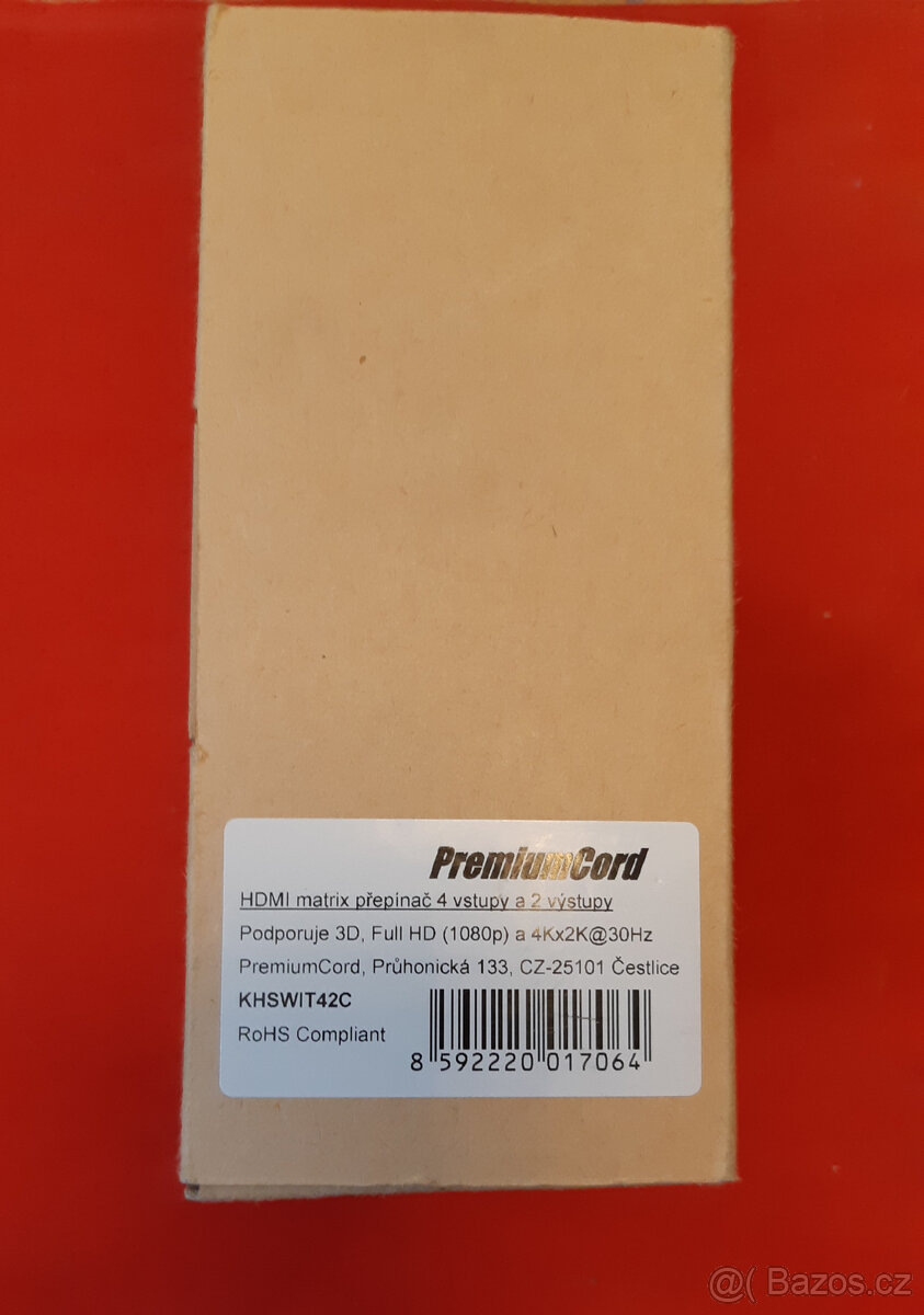 HDMI Matrix přepínač, 4x vstup -2x výstup, Premium Cord - 2
