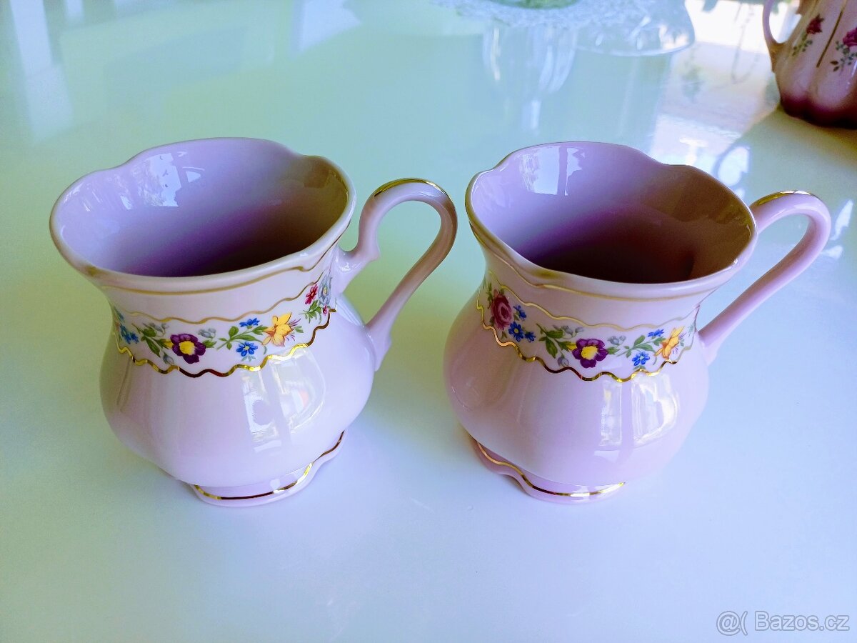 2 ks růžový porcelán - 2