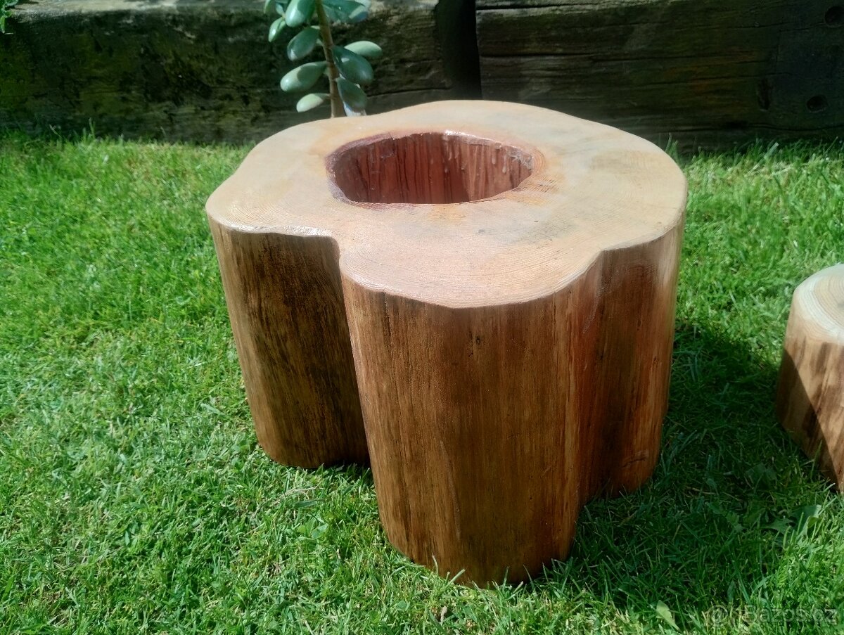 Nabízím vyobrazené květináče z masivního dřeva EKO ošetření - 2