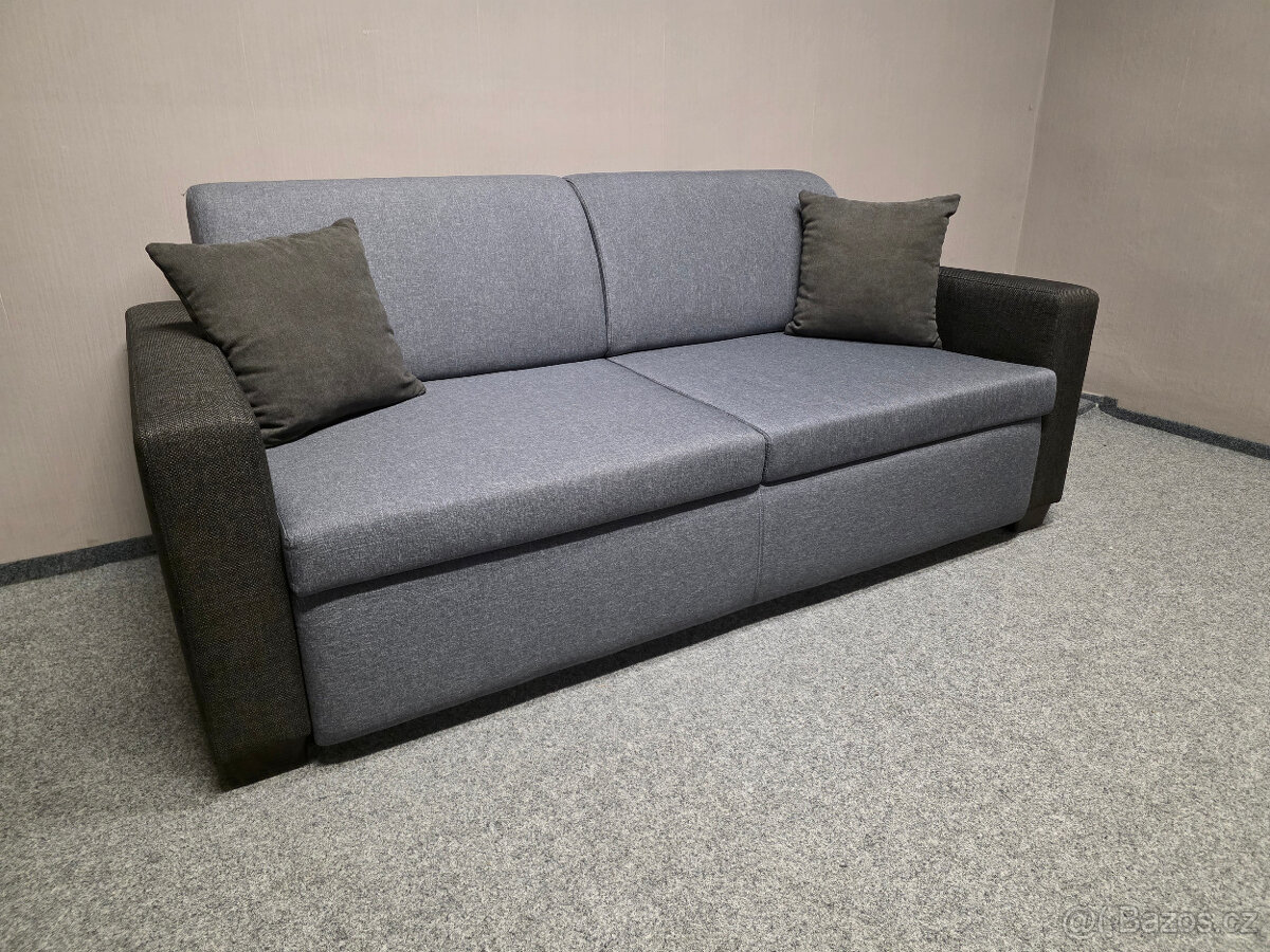 Nový rozkládací gauč s postelí šedohnědý - 2