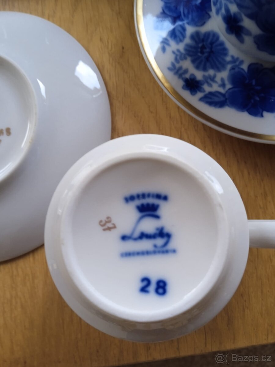 Porcelánová kávová souprava modrá - 2