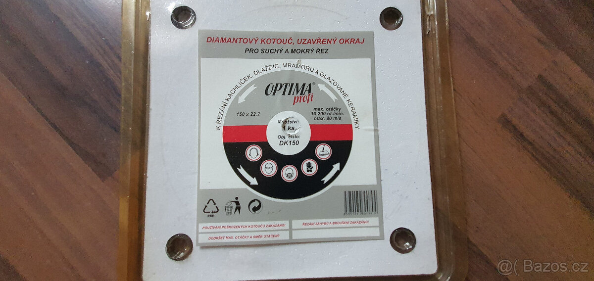 ŘEZNÝ DIAMANTOVÝ KOTOUČ - OPTIMA PROFI - DK150 - 22,2x1,2 mm - 2