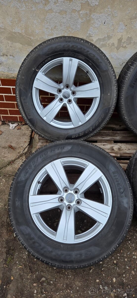 Alu kola R18, 5x112 Audi Q7, zimní pneu 255/60 - 2