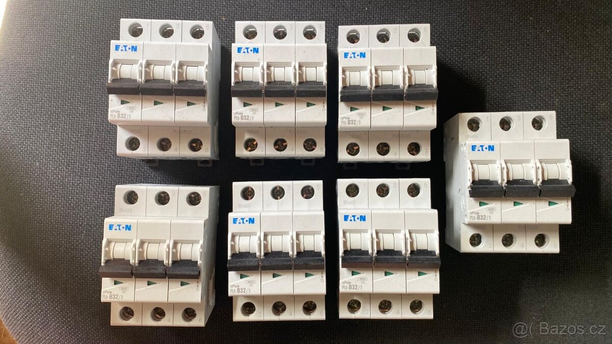 ✅ Jističe EATON PL6-B32/3 (3-fázové, 32A) - 7 kusů - 2