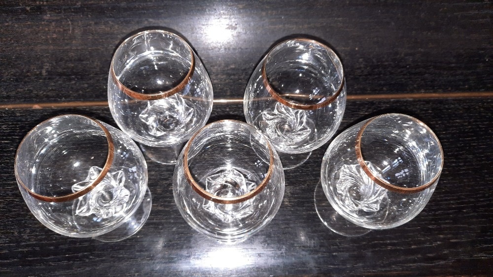 Sada 5 skleniček na koňak – perfektní stav - 2