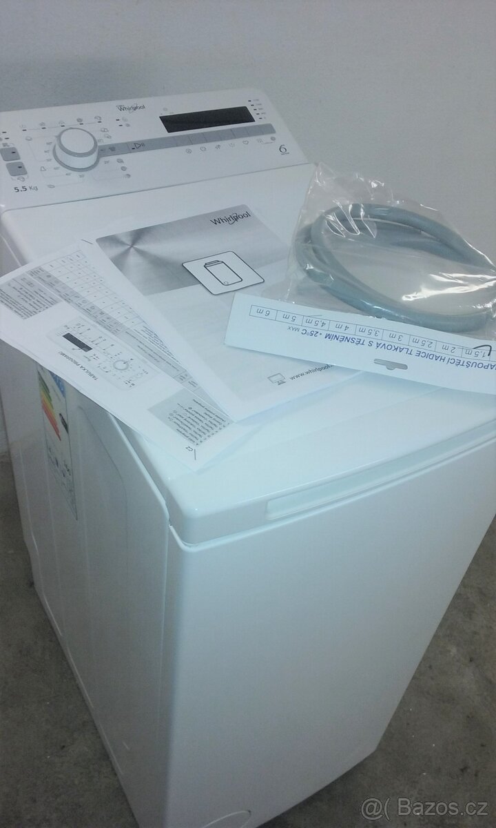 WHIRLPOOL tř. A+++ 6-Smysl, 5,5 kg, 1000 ot, - JAKO NOVÁ - - 2