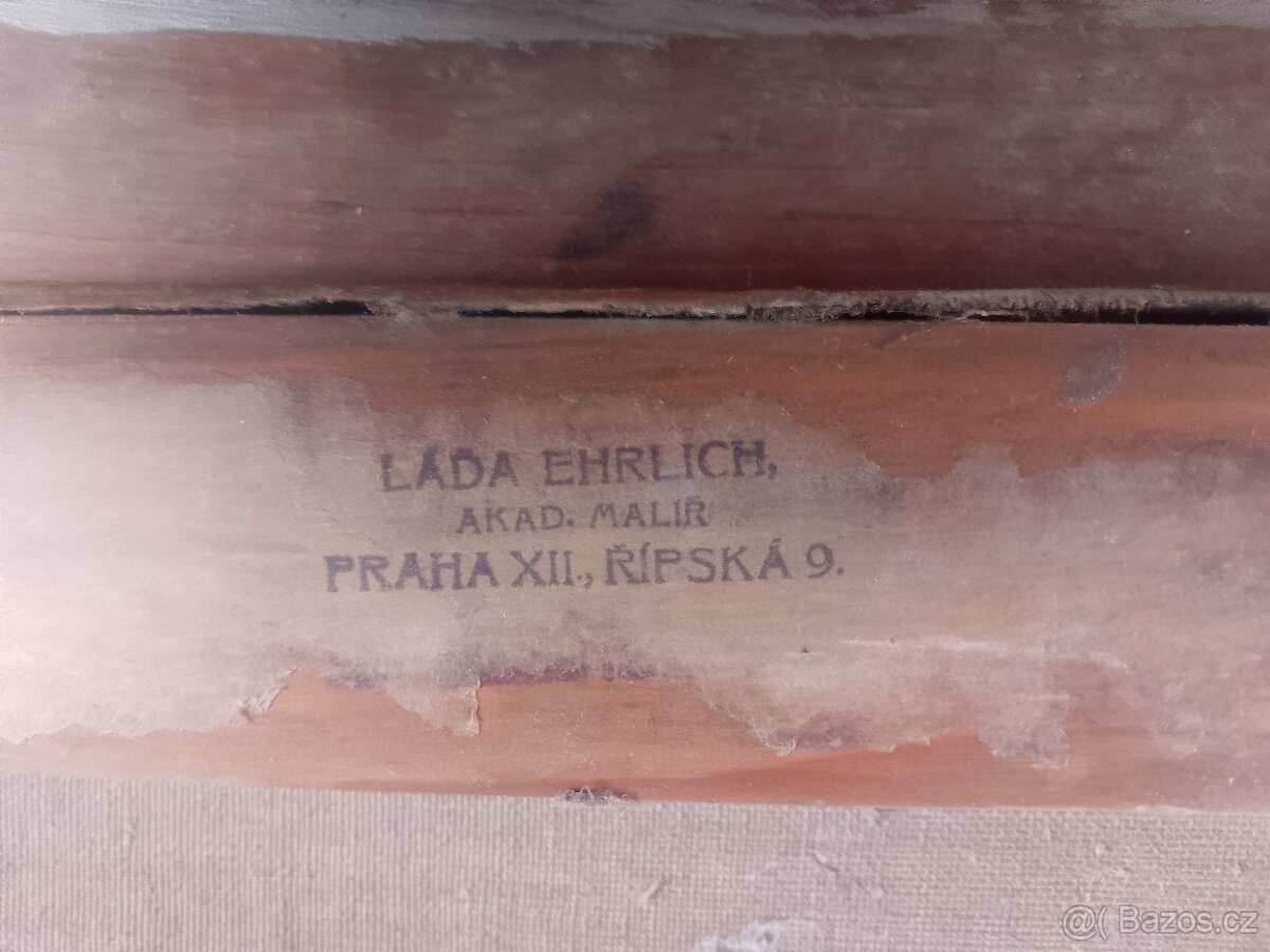 Obraz starožitný olej Láďa Ehrlich - 2