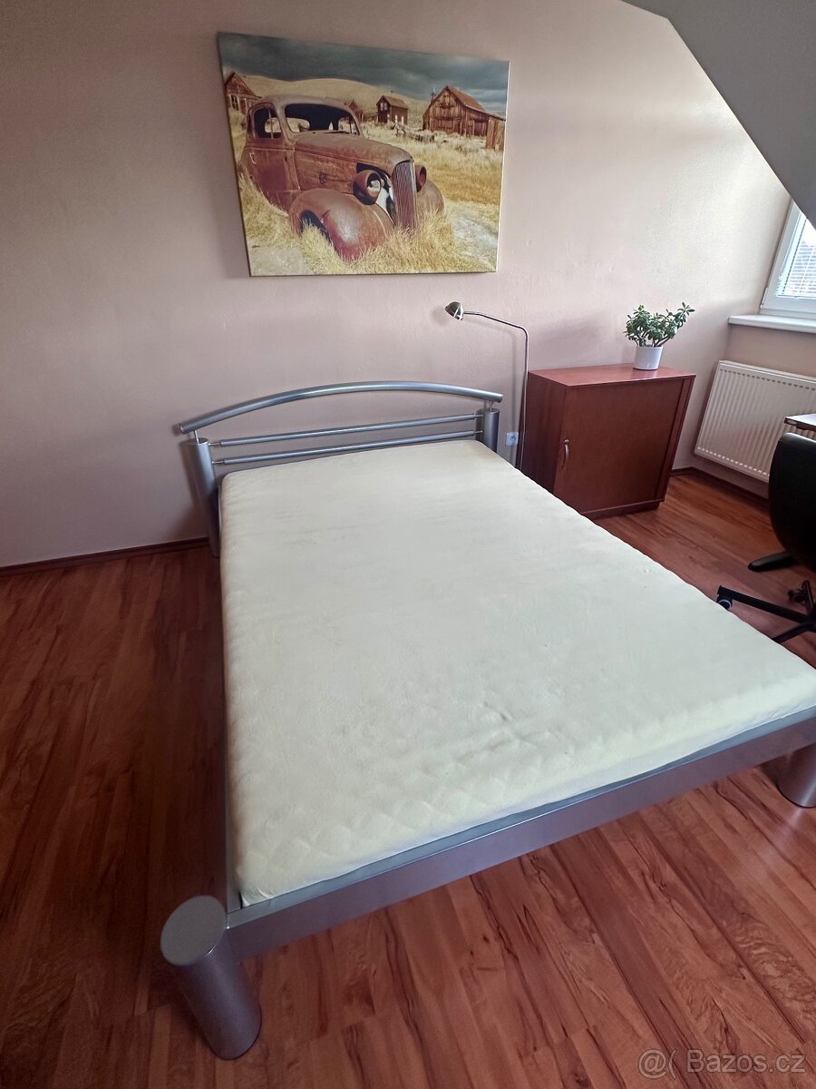 Dvoulůžková manželská postel 140x200 PARIS kovová - 2