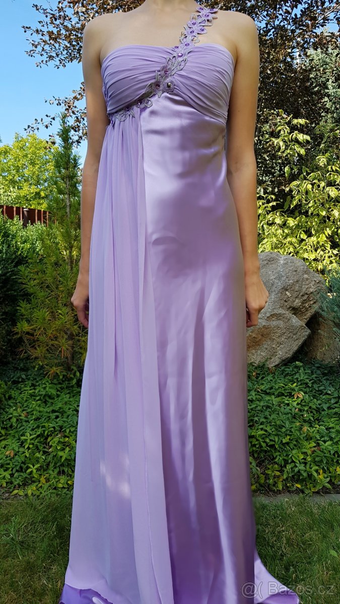 Šaty splývavé plesové satén - 2