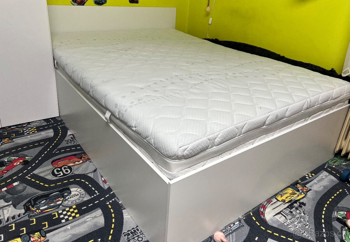 Postel 140x200, matrace a rošt - 2