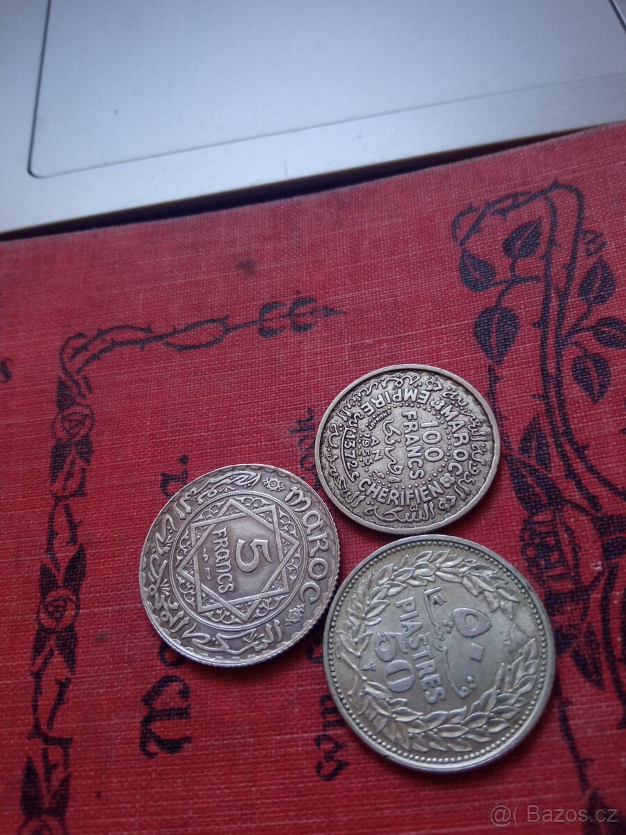 STŘÍBRNÉ MINCE PIASTRY+FRANKY-3KS - 2