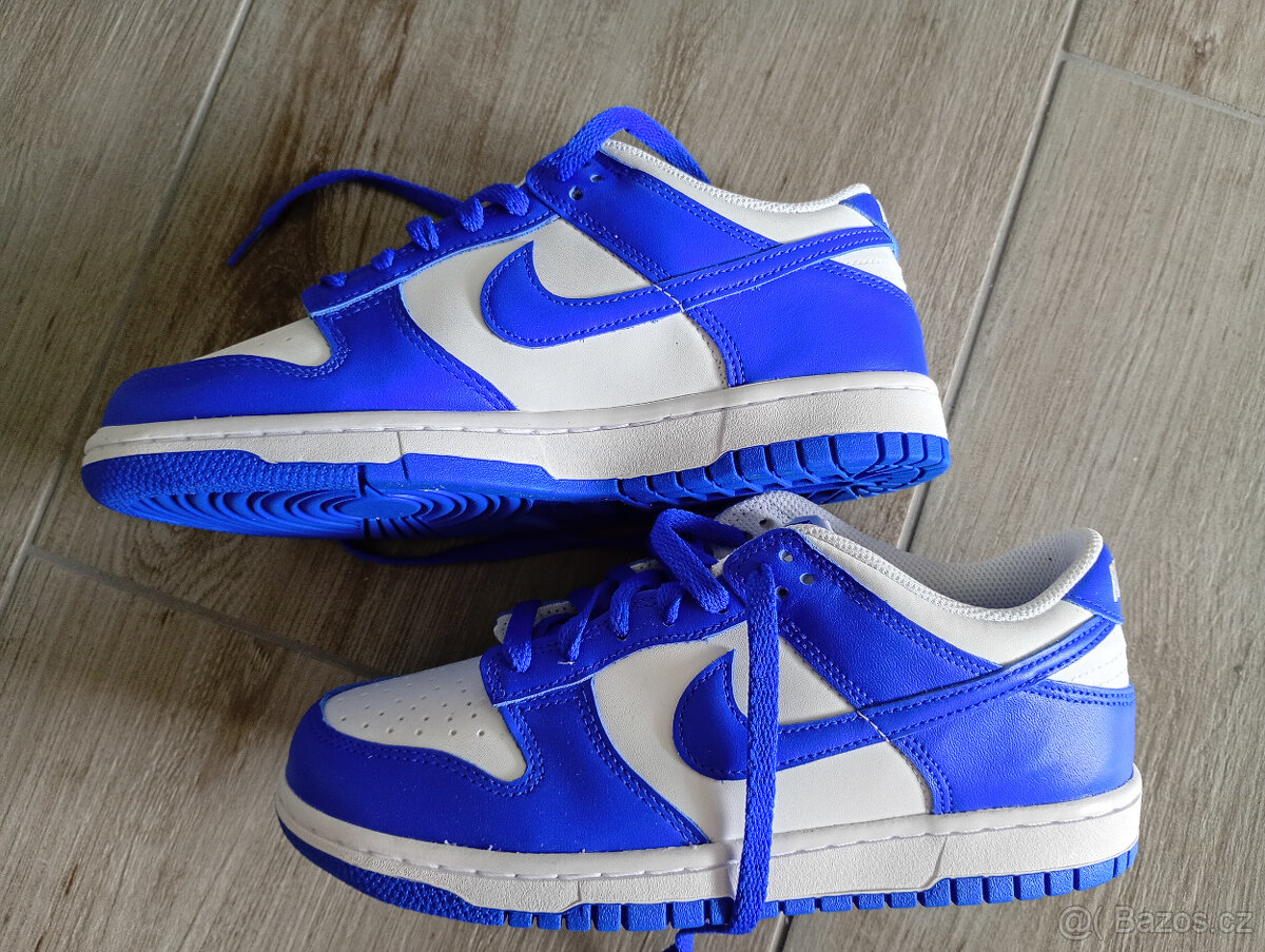 Nike dunk low vel 40 white/hyper royal nové - 2