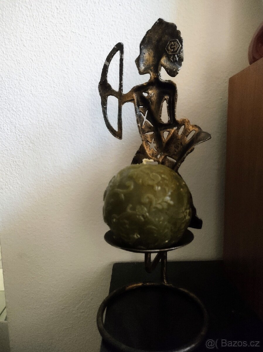 Kovový svícen h-28 cm - 2