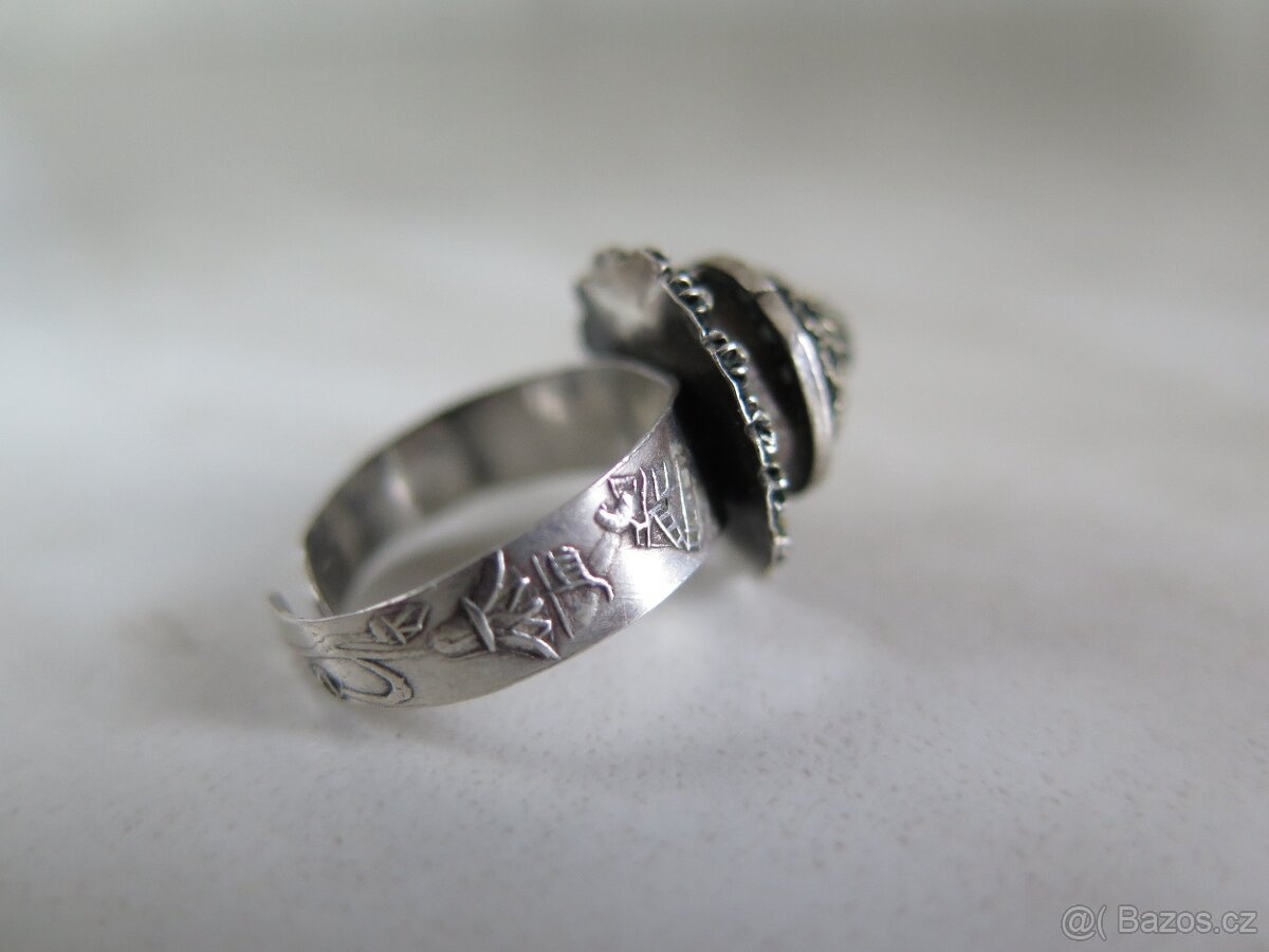 Stříbrný starožitný prsten - Egypt - 2