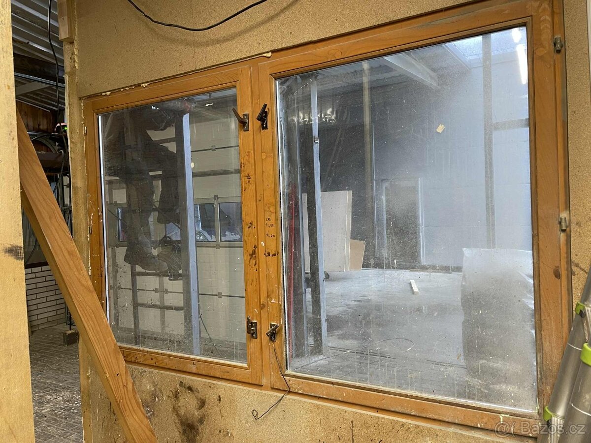 Dřevěné okno, dvojsklo, rozměr 2180 x 1400 - 2
