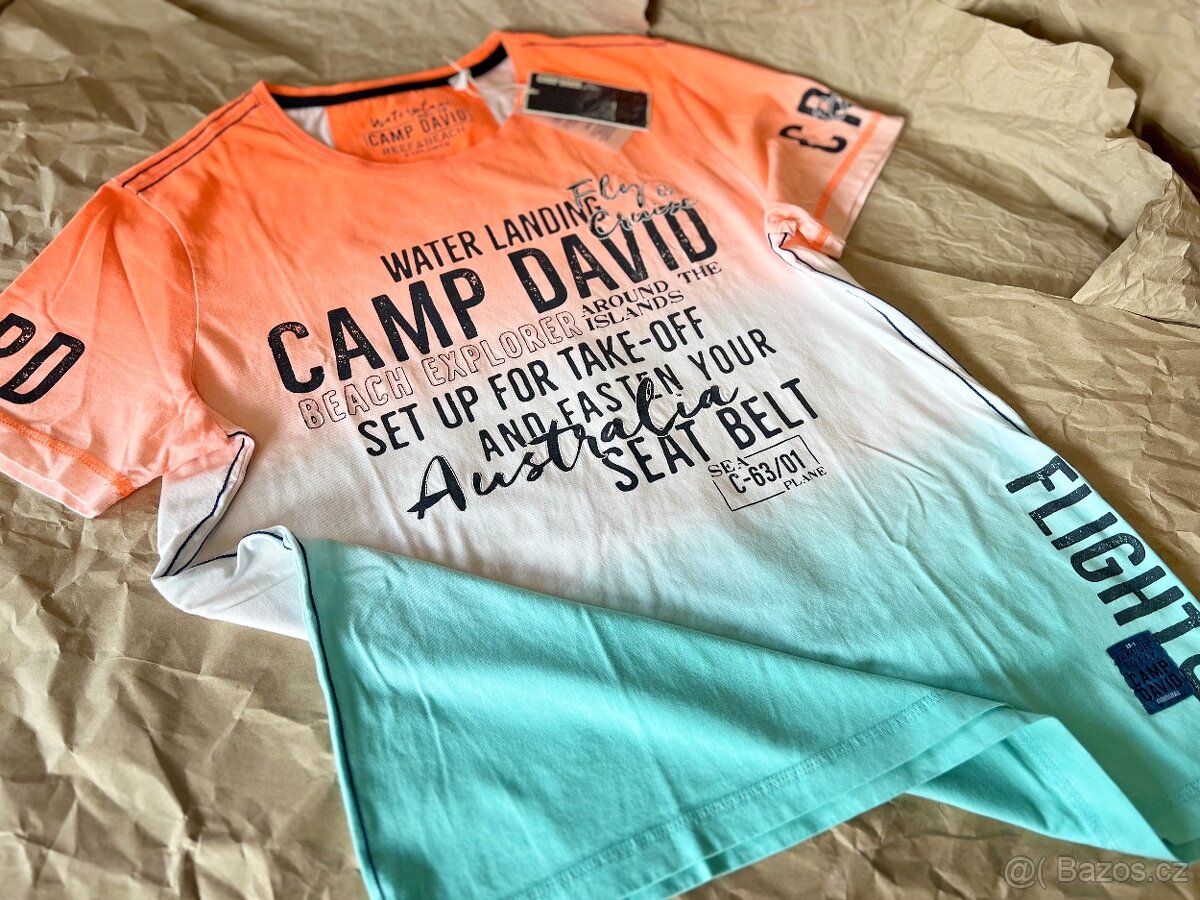 Pánské Tričko Camp David Speed Orange Ombre vel. L Nové - 2