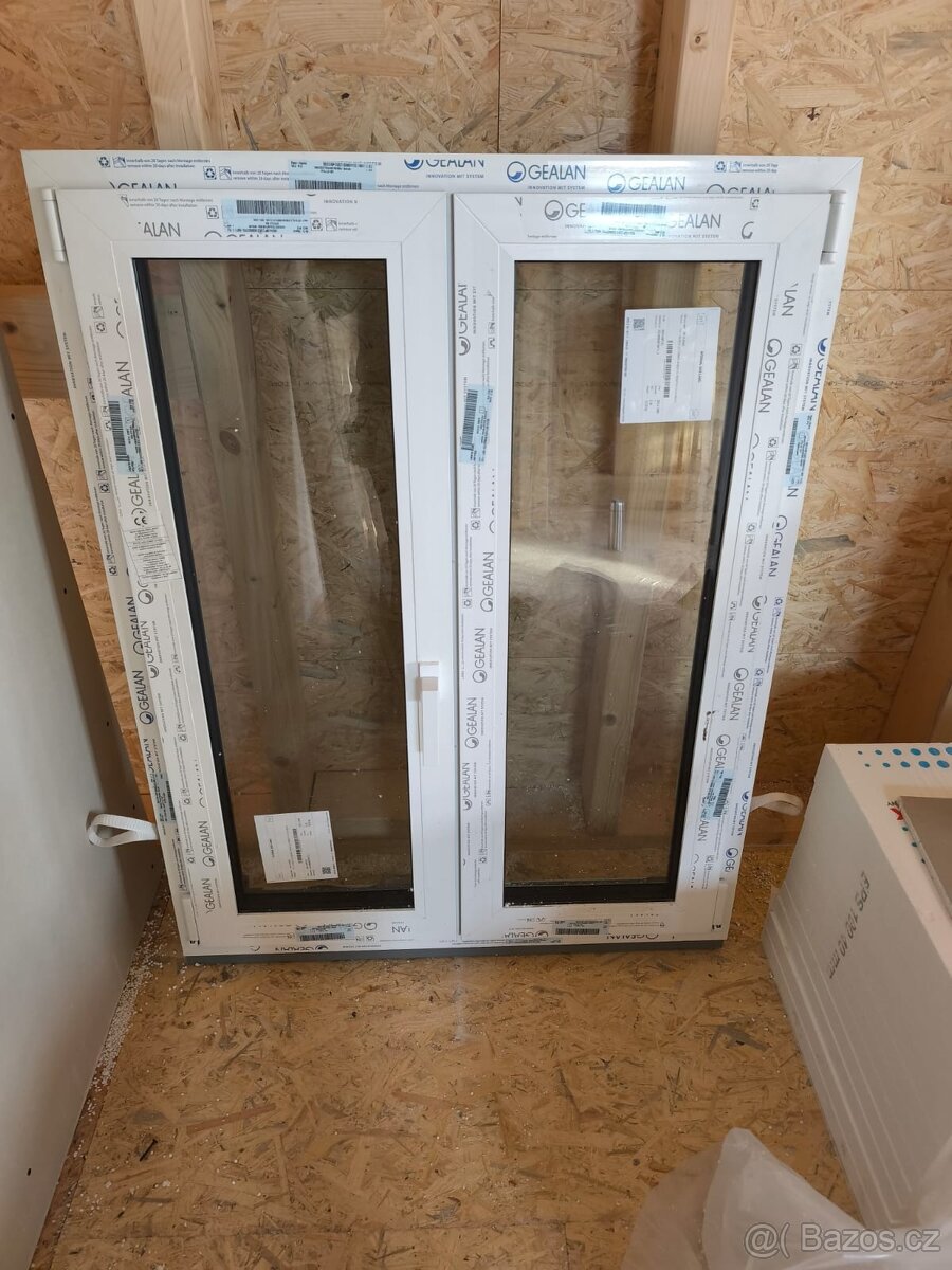 Dvoukřídlé okno antracit/bílé, trojsklo - 2