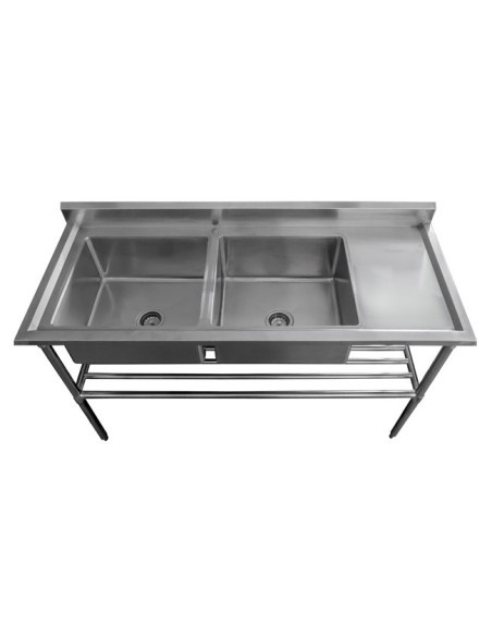 Nerezový dvojdřez 180 cm - 2