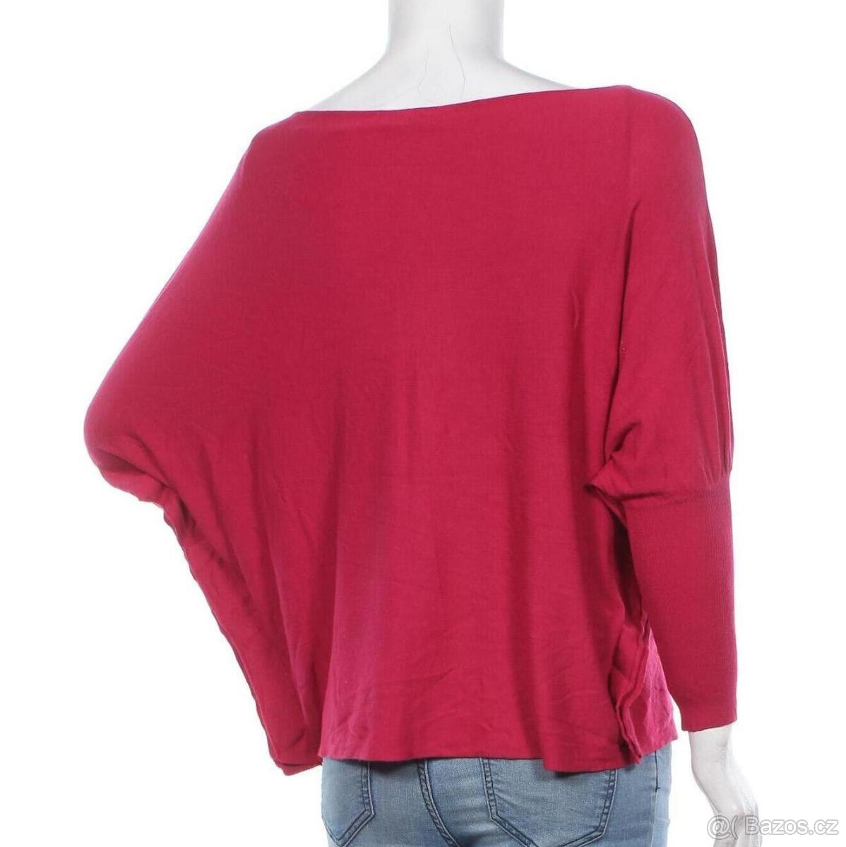 Tmavě růžový svetřík vel. L - 2