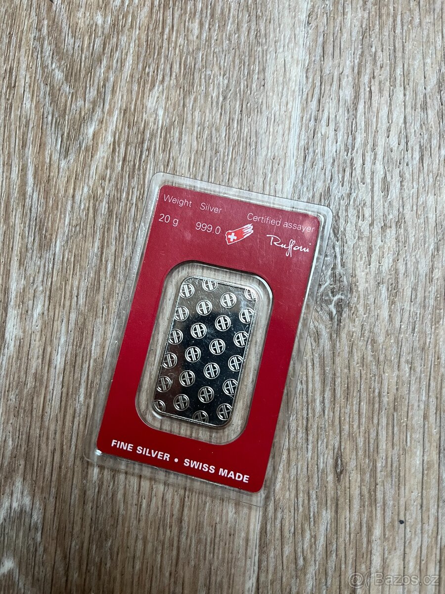 20g stříbrný slitek (999/1000) Argor Heraeus - 2
