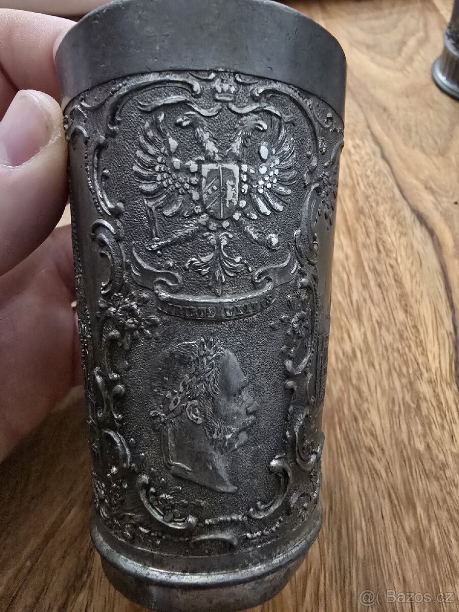 PATRIOTICKY KOVOVÝ POHAR- FRANTIŠEK JOSEF RU - 2