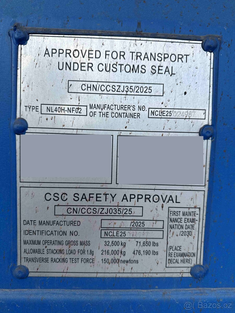 12m kontejner (40’) High Cube – po jedné cestě - 2