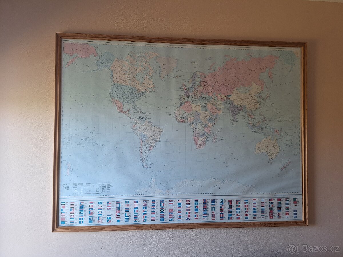 Mapa světa v rámu - 2