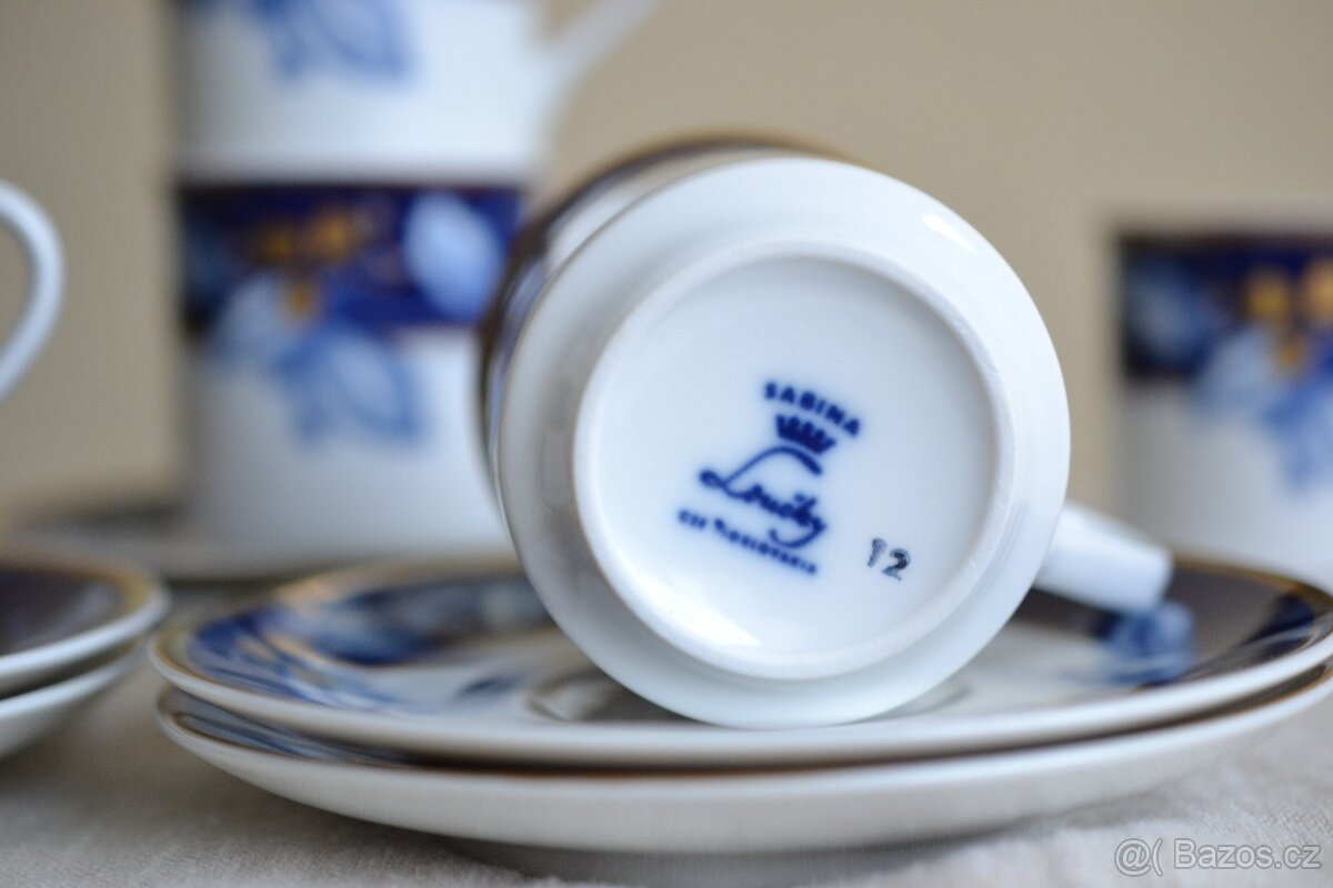 Porcelánové hrníčky s podšálky zn. Loučky - 2