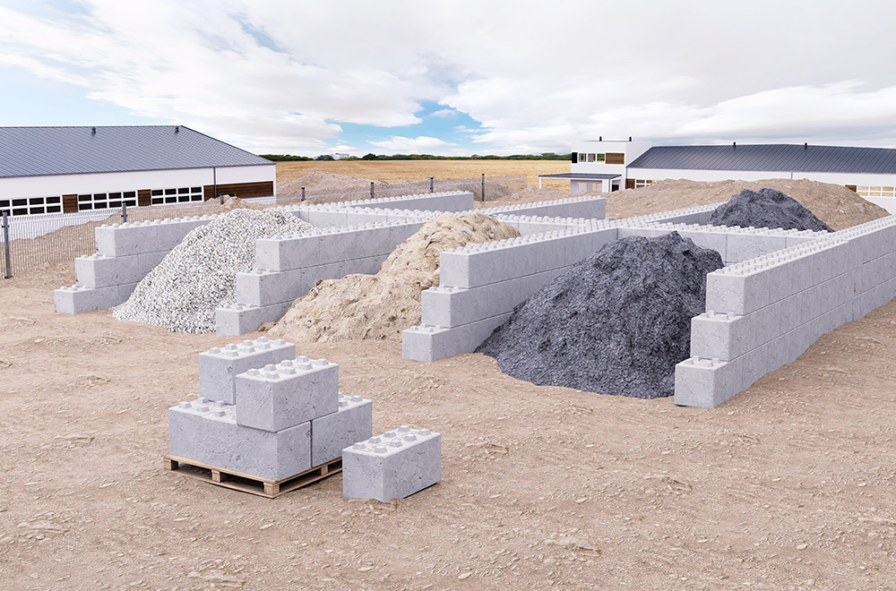 Betonové bloky, lego kostky, opěrná zeď - 2