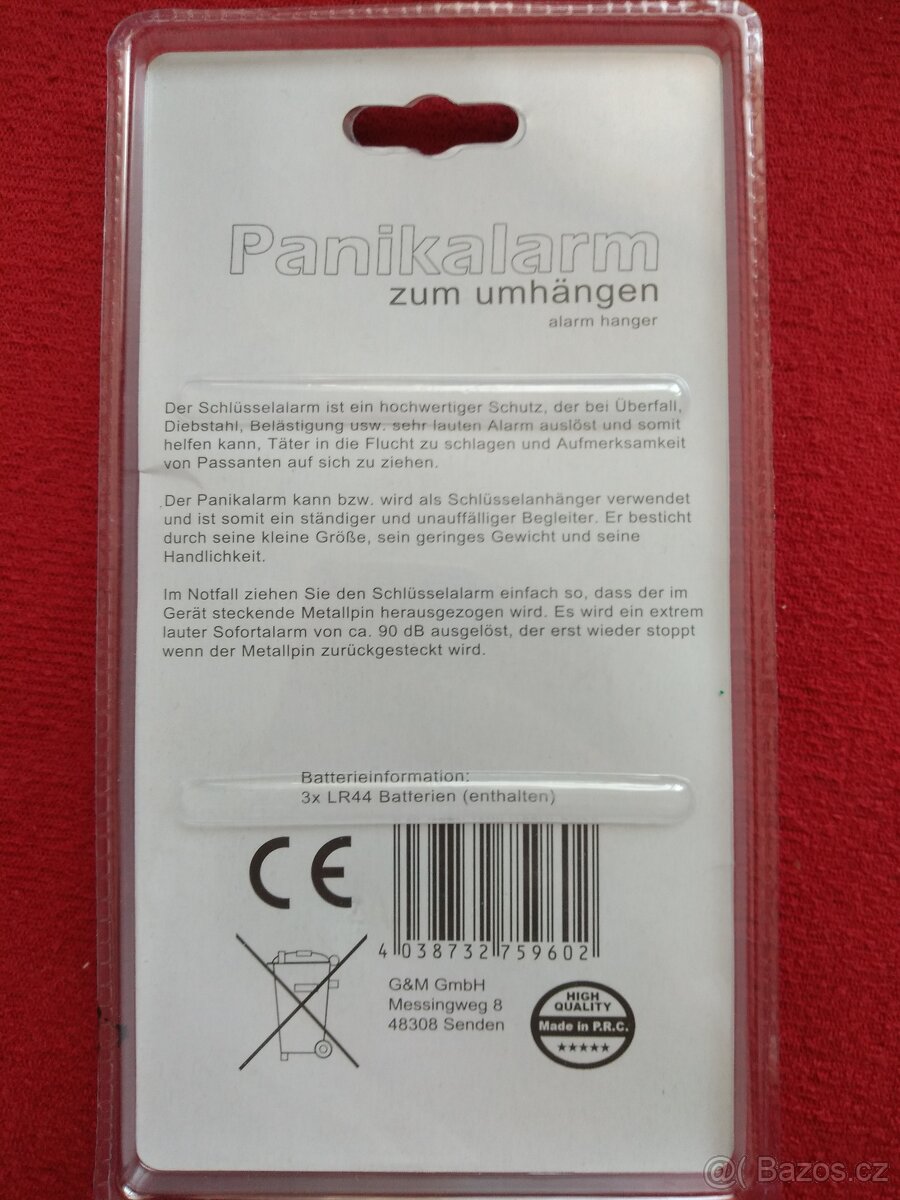 Kapesní alarm NOVÝ - hlasitost 90 dB - 2