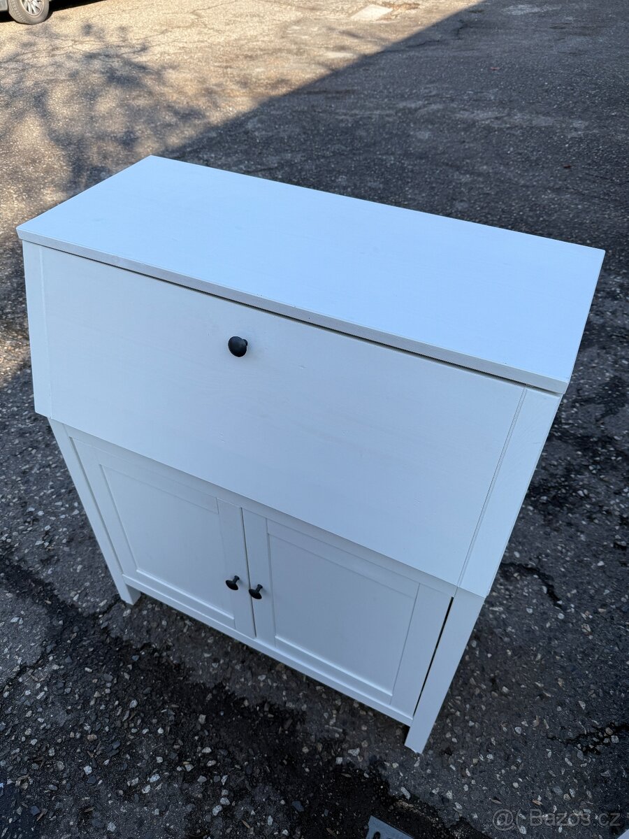 Sekretář IKEA Hemnes - bíl. mořidlo - 2
