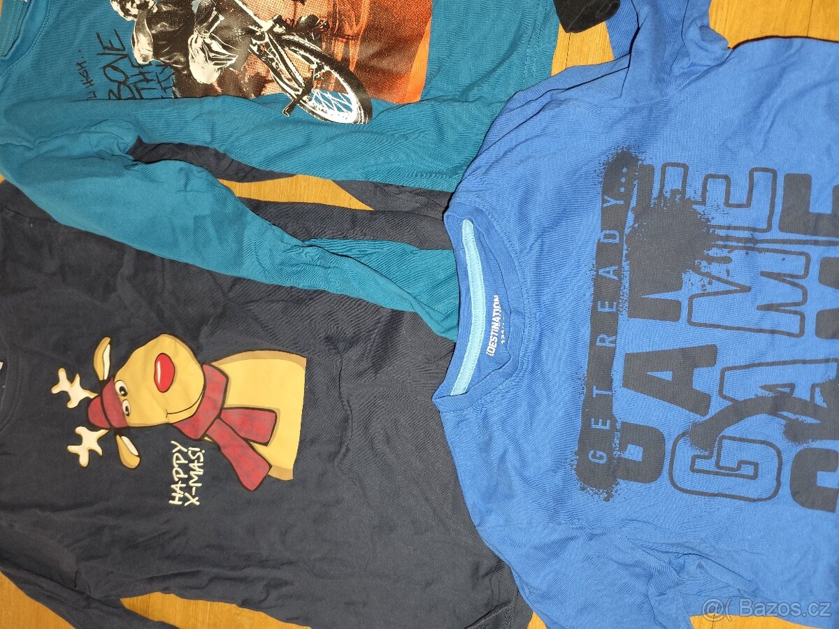 5x tričko s dlouhým rukávem 134/140 - 2