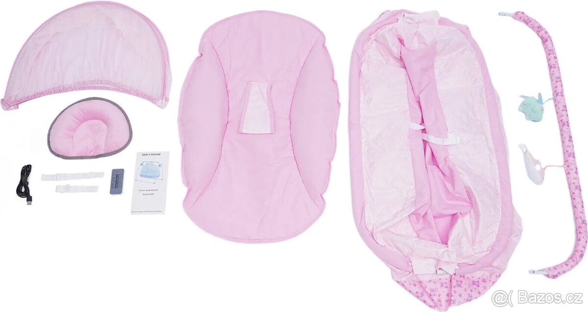 Elektrická dětská postýlka / kolébka s automatickým houpáním - 2