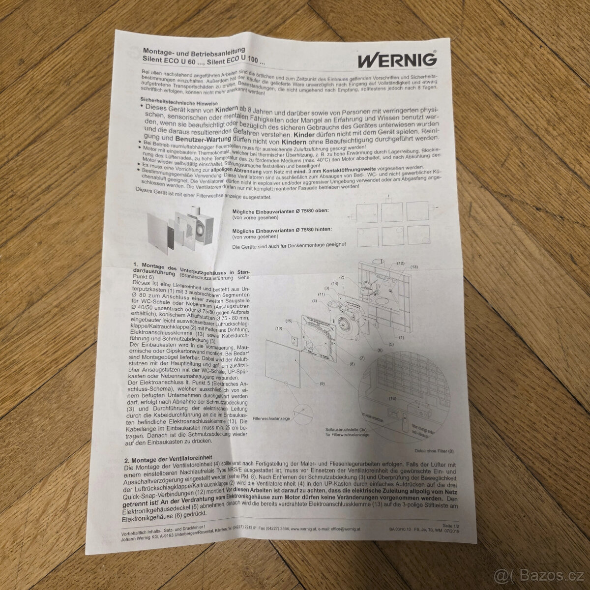 Wernig SILENT ECO U 100 Z radiální ventilátor - 2