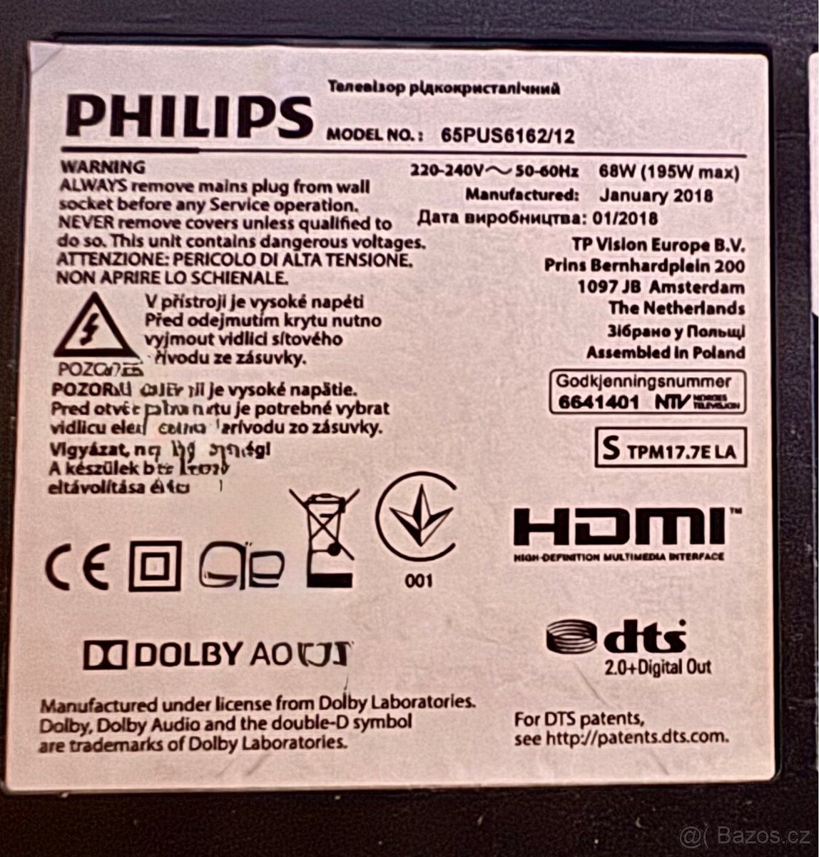 Philips 65PUS6162/12 televize LCD 4K 164 cm - 2