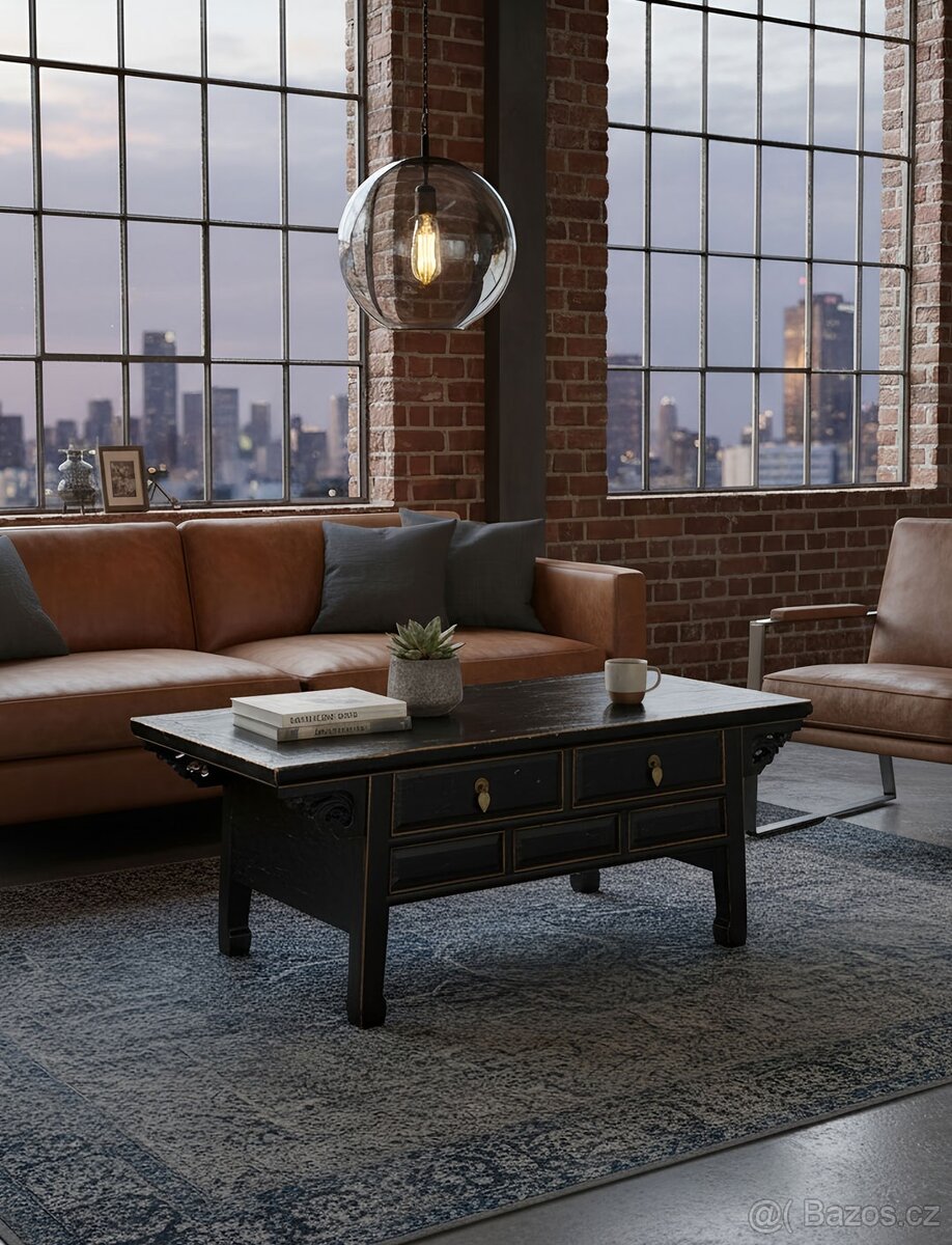 Retro čínský stolek - orientální antique - 2