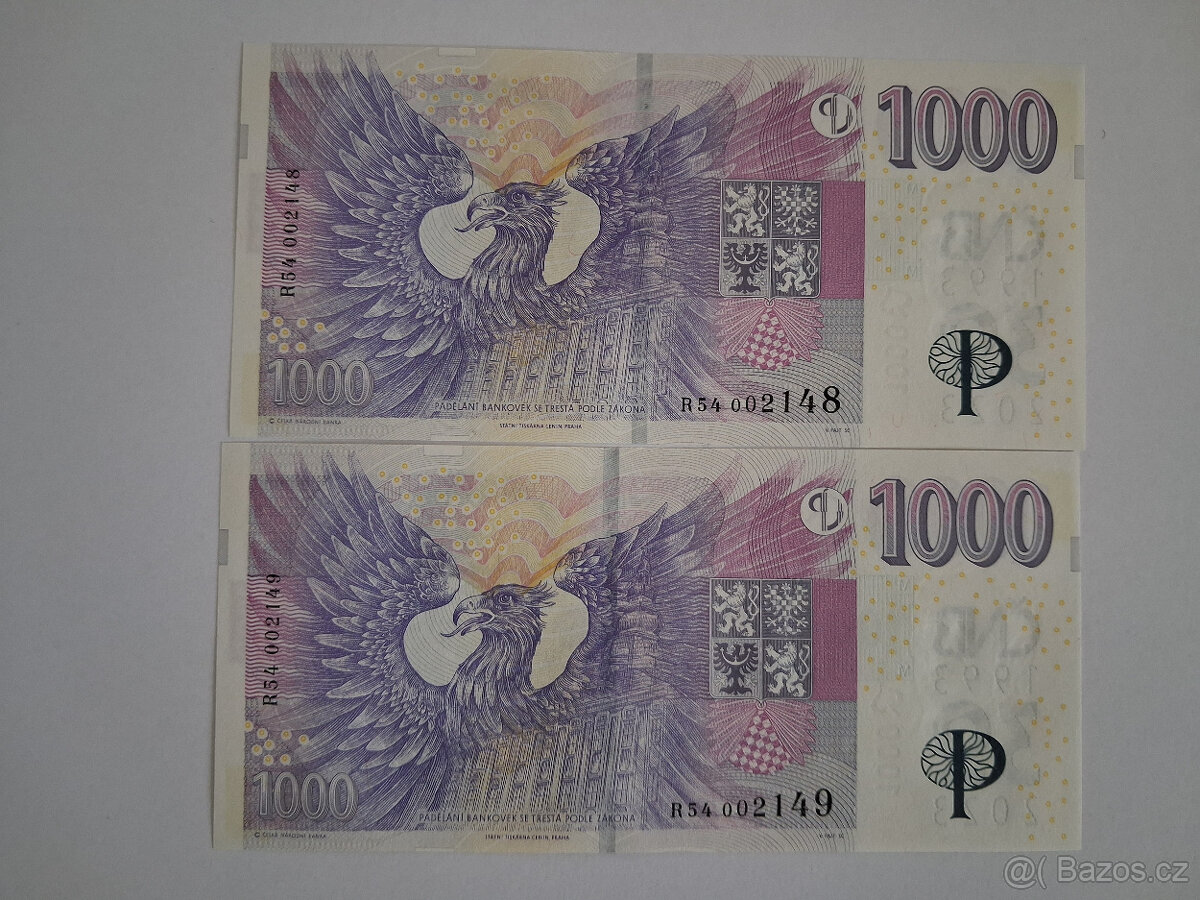 Bankovky 1000kč. - 2