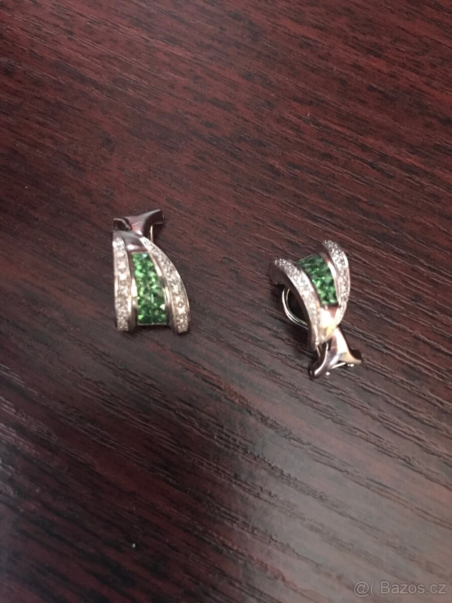 Zlaté diamantové náušnice 18k - 2