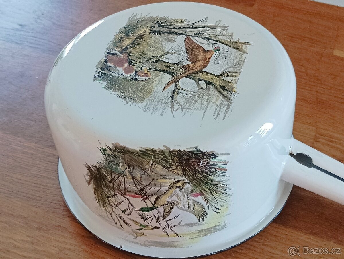 SMALTOVANÝ VINTAGE HRNEC JAPY FRERES FRANCIE - 2