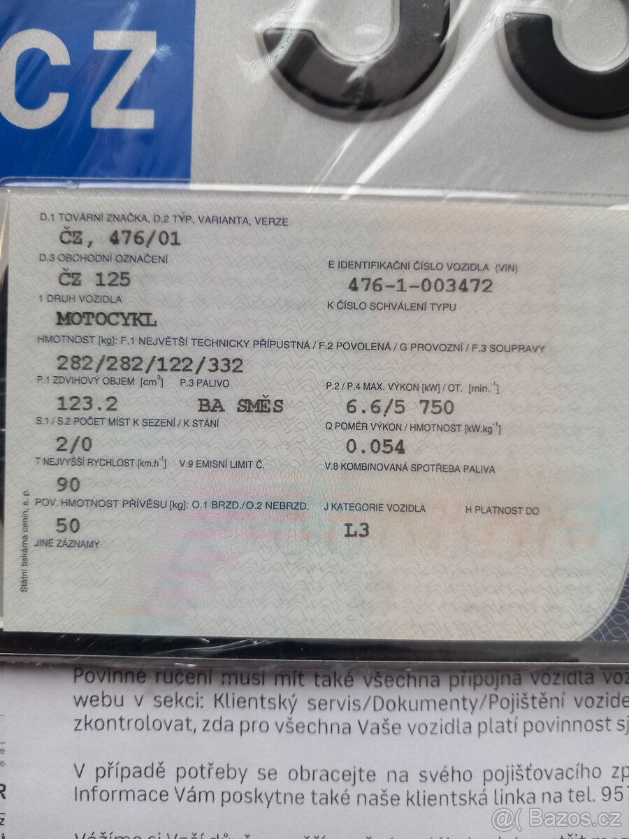 Čz 125/476 476/01 čz 125 476 - 2