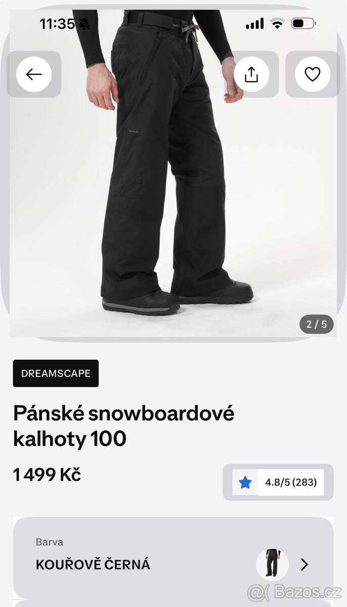 snowboardové/ lyžařské kalhoty 100, velikost M - 2