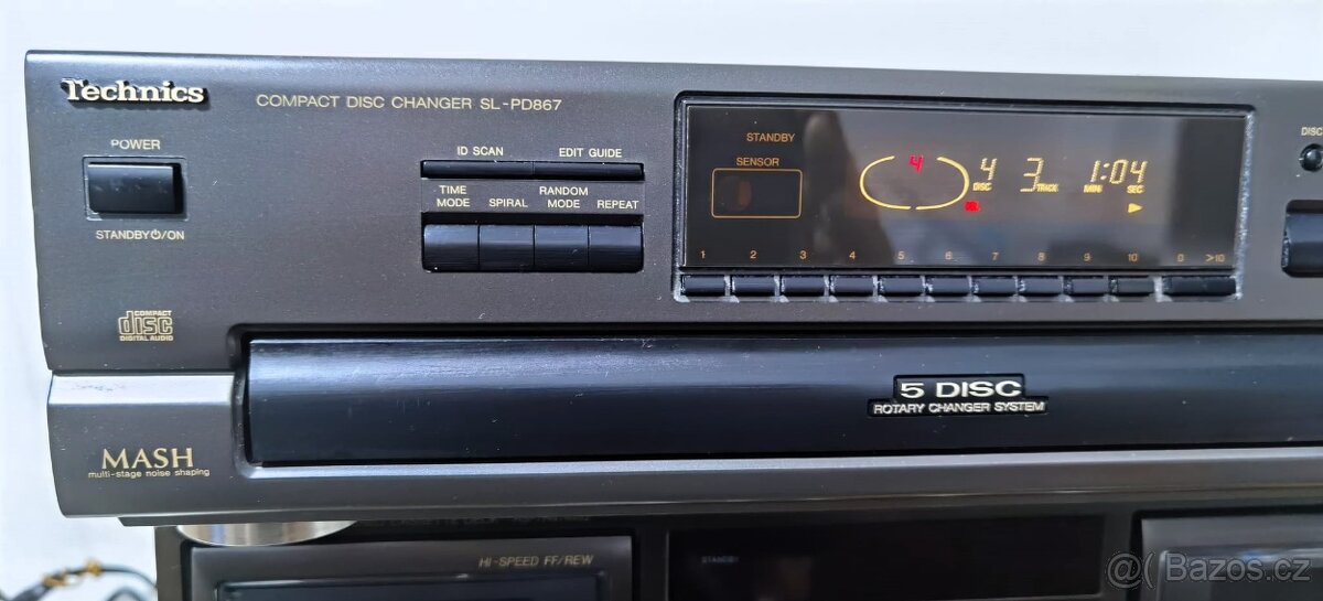 🎶 Technics SL‑PD867 – 5‑diskový CD měnič - 2