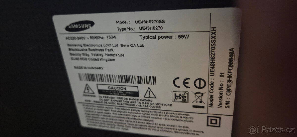 Prodán TV Samsung. - 2