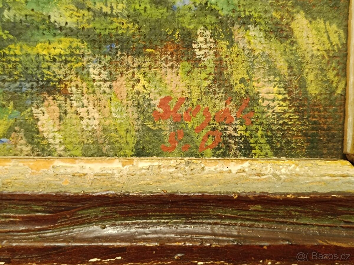 Obraz Slezák, Žně olej na desce 36x49 - 2