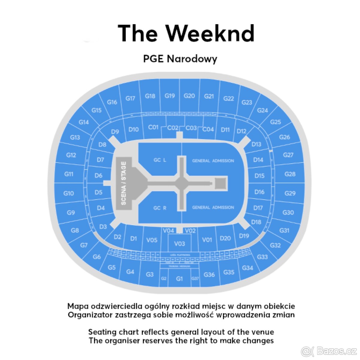 Prodám vstupenky - The Weeknd ve Varšavě - 2