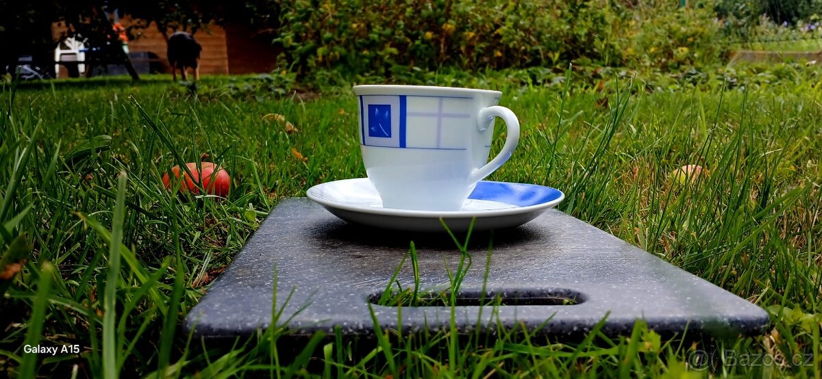 Modrý Hrníček S podšálkem - 2