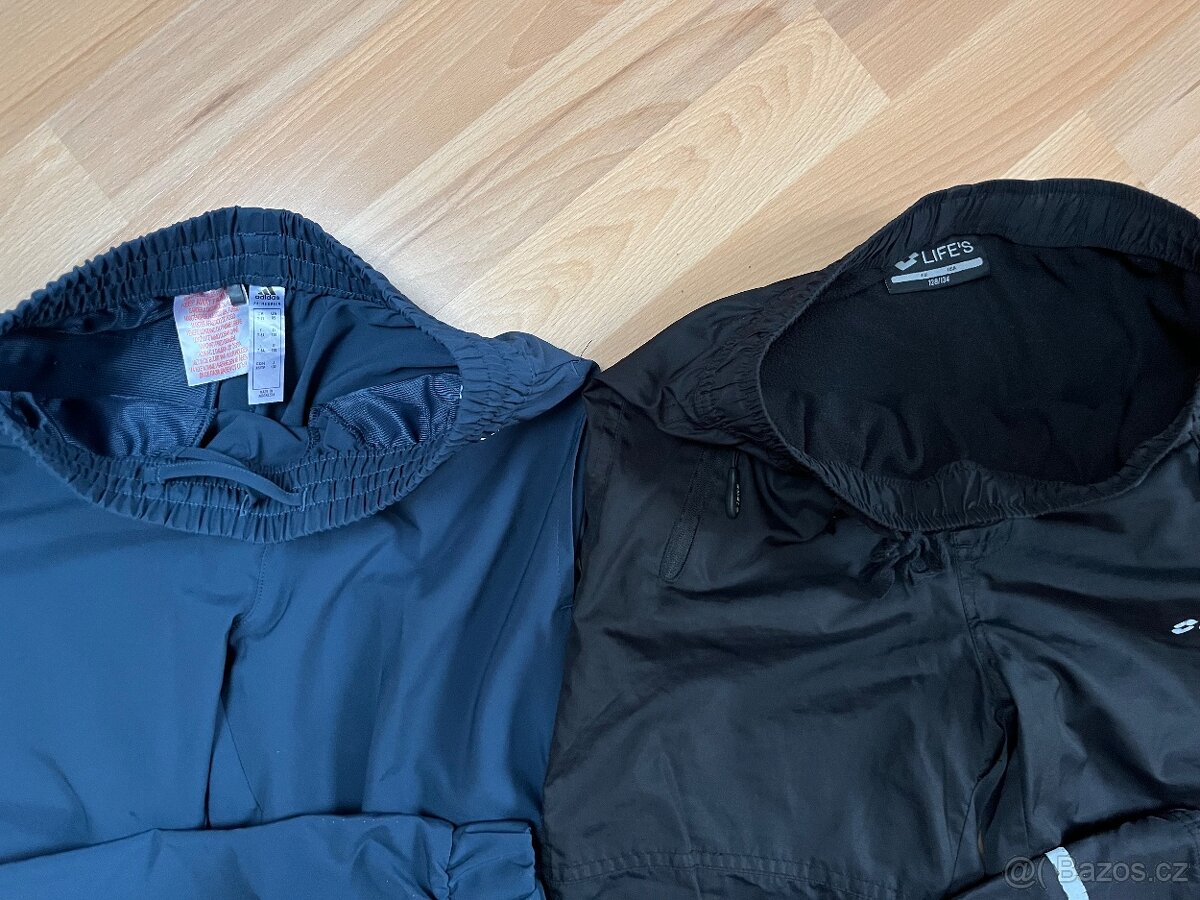 Sportovní kalhoty/šusťáky Adidas + zateplené Lotto/128 - 2